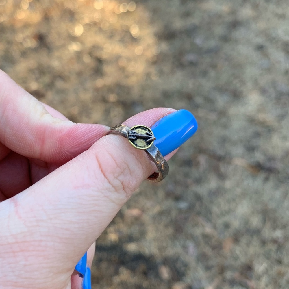 Hammered Band Arrow Compass Ring - image 5